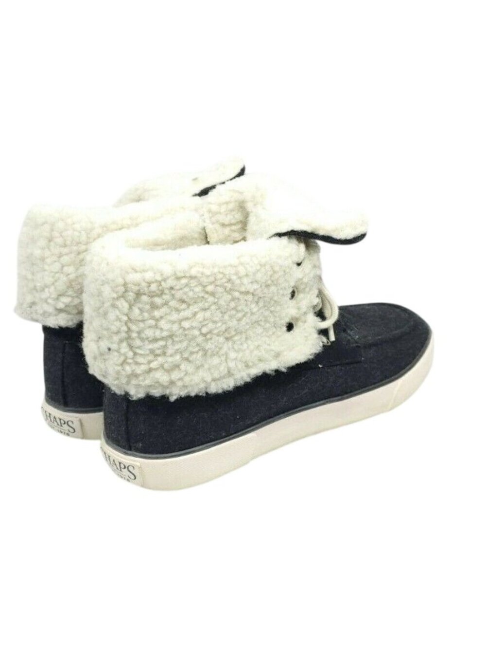 Chaps Brinley Ankle Shoe Boots Black Women's Size 9 Fabric Faux Fur Lined - Picture 6 of 8
